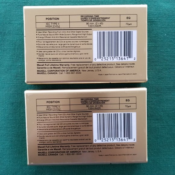 2 Maxell XLII IEC Type II 90 Min. High Bias Audio Cassette Tapes - Picture 2 of 7